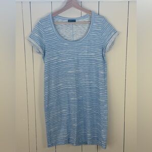 GAP Light Blue Striped Short Sleeve T-Shirt Dress